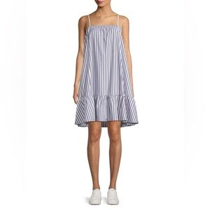 ATM Anthony Thomas Melillo Cotton Poplin Marina White Stripe Tent Dress XS NWT